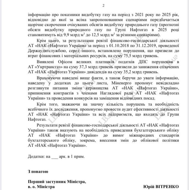 Витренко предложил Шмыгалю безотлагательно уволить Коболева и набсовет Нафтогаза, - СМИ 02