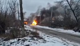 дроны сожгли два российских багги