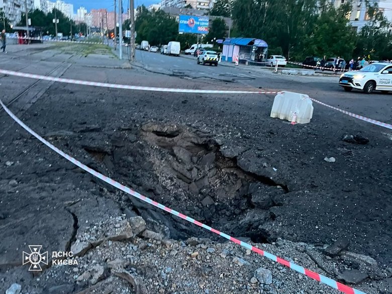 Киев после обстрела