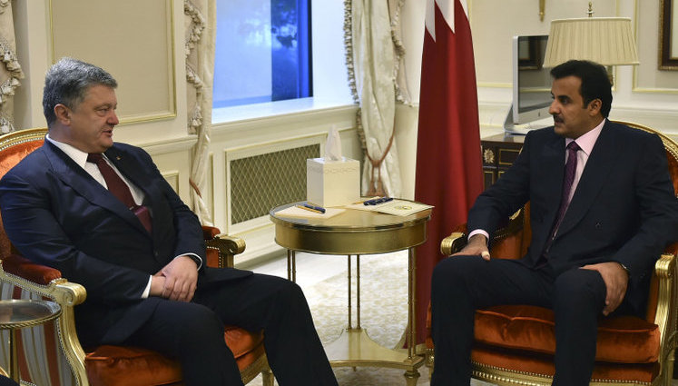 Poroshenko met with Qatar's Sheikh Tamim. PHOTOS