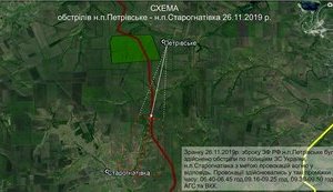 Від початку доби найманці РФ тричі обстріляли позиції ЗСУ з боку ділянки розведення сил "Петрівське", - українська сторона СЦКК. КАРТА