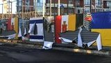 Невідомі ввечері в середу публічно поглумилися над прапорами України, Ізраїлю та Одеси. ФОТО