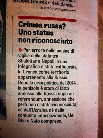 Итальянская спортивная газета извинилась за статью с российским Крымом 01