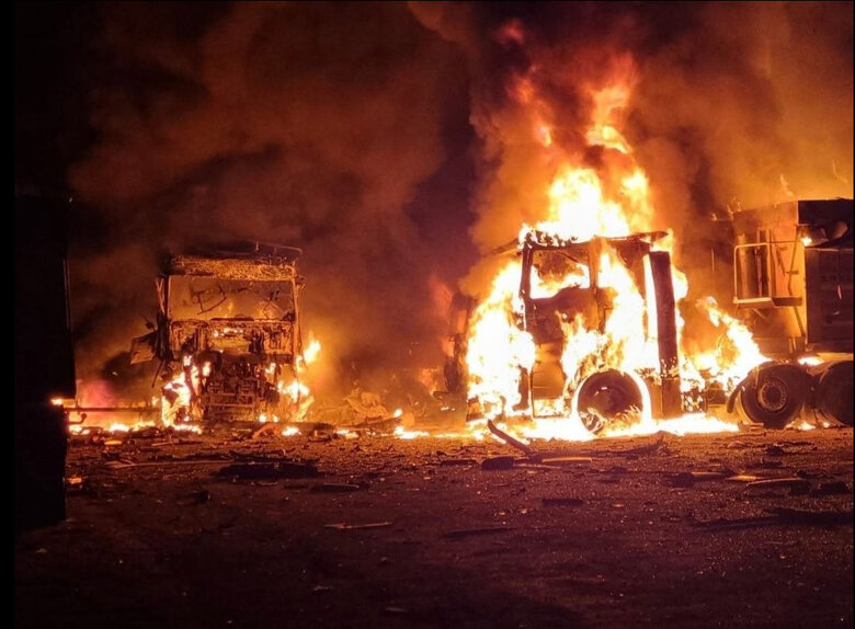 Kubrakov on consequences of drone attack on Reni and Izmail: Administrative buildings, grain warehouses and vehicles were damaged 03