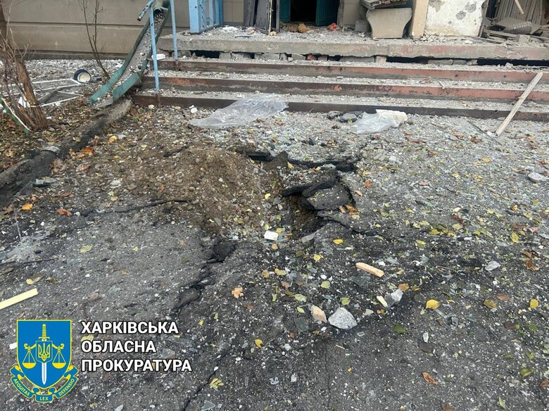 Місце влучання російського снаряда в Куп'янську