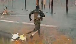дрон атакує росіянина