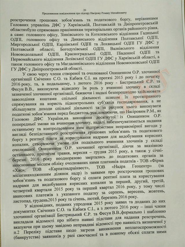 Підозра Насірову на 2 мільярди гривень. Повний текст 20 Підозра Насірову на 2 мільярди гривень. Повний текст 20