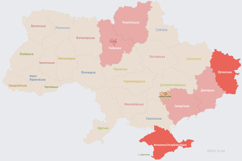 В Києві та низці областей України оголошували повітряну тривогу 01