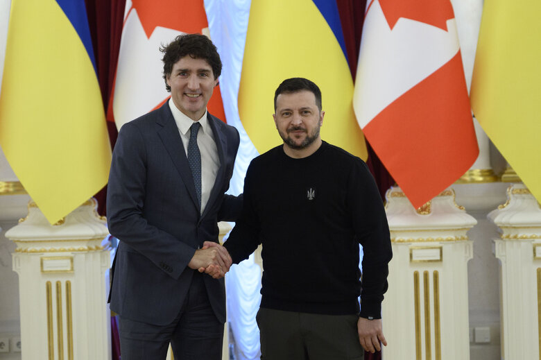 Президент України Володимир Зеленський та Прем'єр-міністр Канади Джастін Трюдо