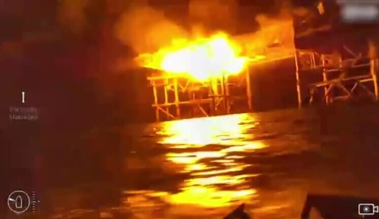 Naval drones of Navy hit gas platforms captured by occupiers in Black Sea. VIDEO
