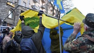 Donbas blockade supporters put up tent near Presidential Administration. PHOTOS+VIDEO