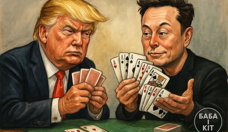 "Жабогадюкінг" по-американськи. ФОТОжабери про конфлікт між Трампом та Маском