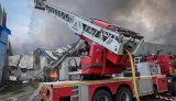 Rescuers battle warehouse fire in Kyiv region under threat of follow-up strikes. VIDEO+PHOTOS