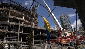 Emergency work completed at shopping mall building damaged by shelling in Shevchenkivskyi district – SES. PHOTOS