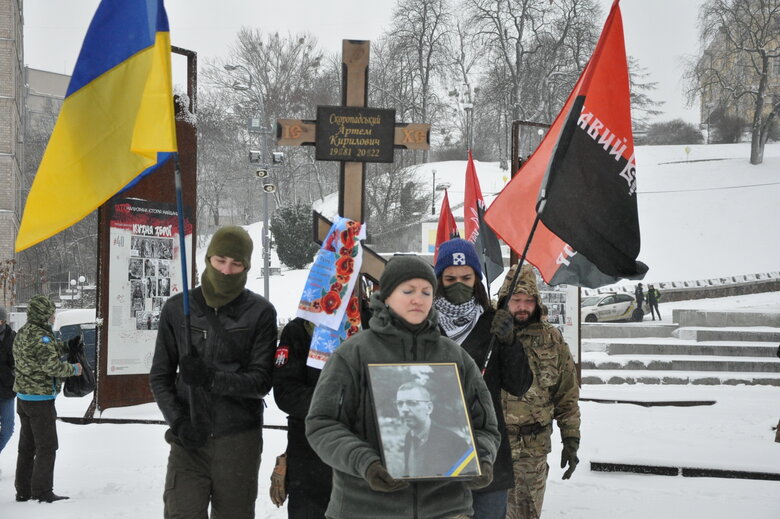 Із колишнім речником Правого сектору Артемом Скоропадським попрощалися у Києві 17