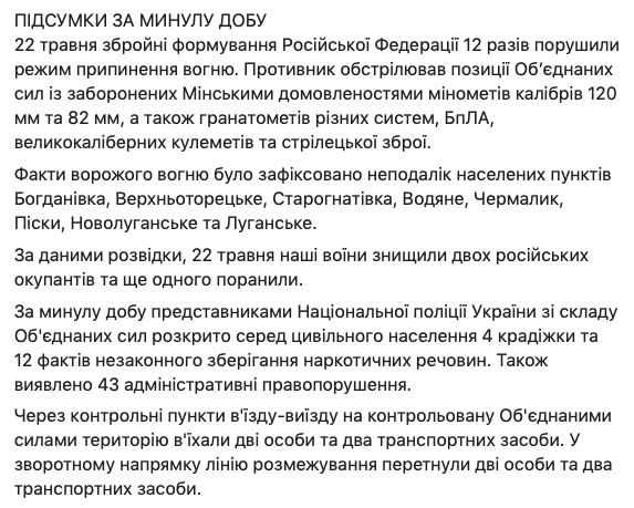 Оккупанты 6 раз обстреливали защитников Украины на Донбассе, ранен военнослужащий, - ООС 03