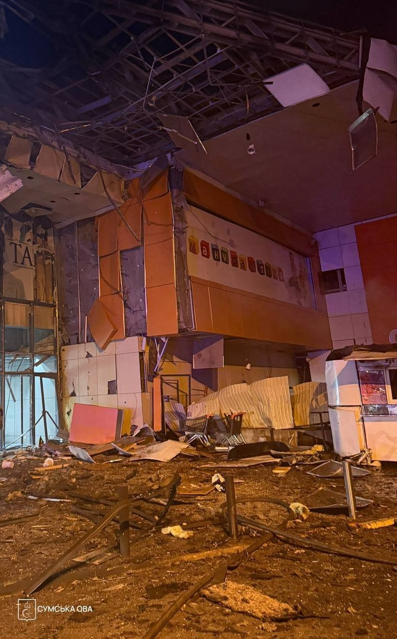 Russia struck the shopping centre in Sumy