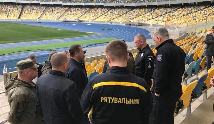 Law enforcers boost security at NSC Olimpiiskyi as presidential debates approach. PHOTOS