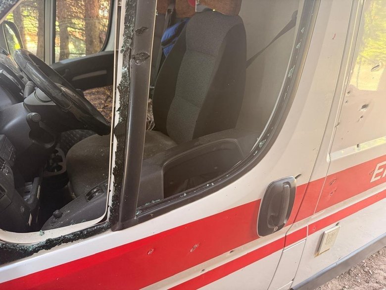 Russian strike on an ambulance in the Kherson region