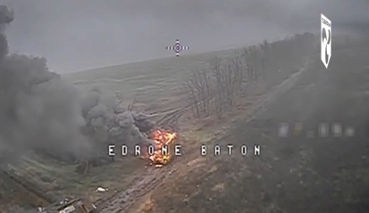 Typhoon strike drones of National Guard hit equipment and ruscists in fog. VIDEO