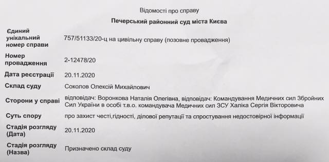 Командування медсил ЗСУ подало до суду позов на волонтерку Воронкову за репост статті Цензор.НЕТ про ситуацію з коронавірусом в армії 01