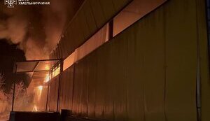 Warehouse in Khmelnytsky region was damaged as result of Shaheds attack. PHOTOS