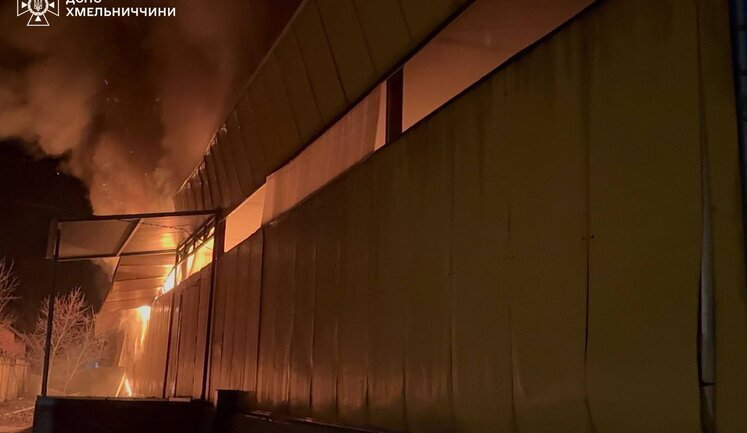 Warehouse in Khmelnytsky region was damaged as result of Shaheds attack. PHOTOS