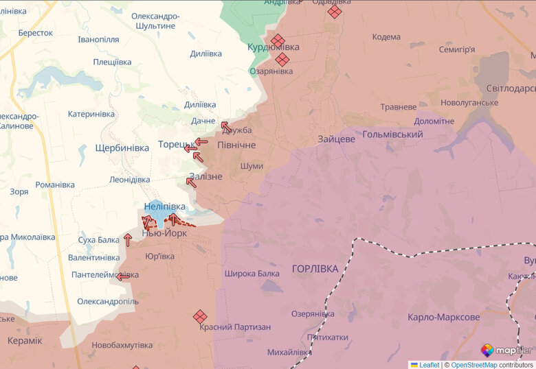 Карта бойових дій поблизу Нью-Йорка
