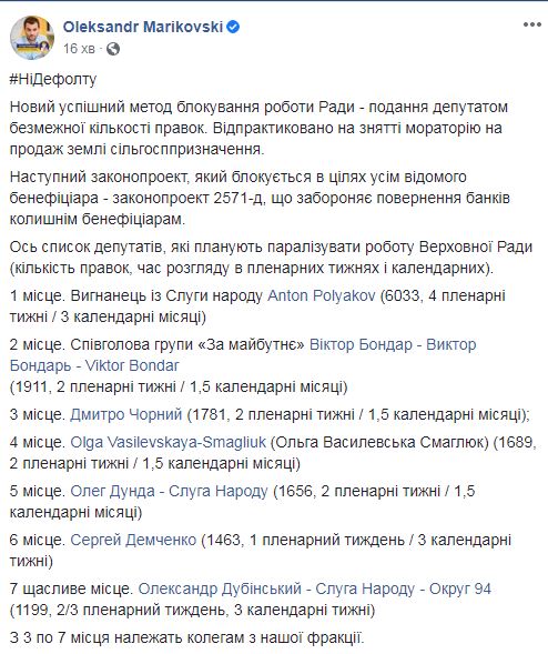Рассмотрение правок к антиКоломойскому законопроекту займет год, на содержание ВР за это время потратится около 2 млрд грн, - слуга народа Мариковский 01