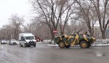 Россияне на БТРах охраняют космодром Байконур в Казахстане