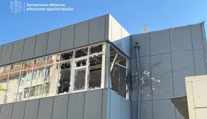 Enemy FPV drone struck sports complex in Zaporizhzhia: one person injured. PHOTOS