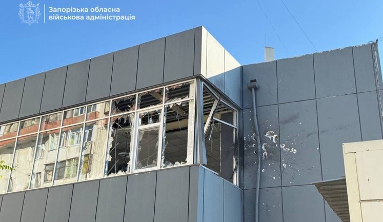 Enemy FPV drone struck sports complex in Zaporizhzhia: one person injured. PHOTOS