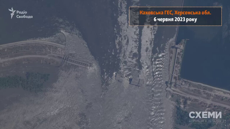 Каховская ГЭС до и после подрыва российскими оккупантами 02