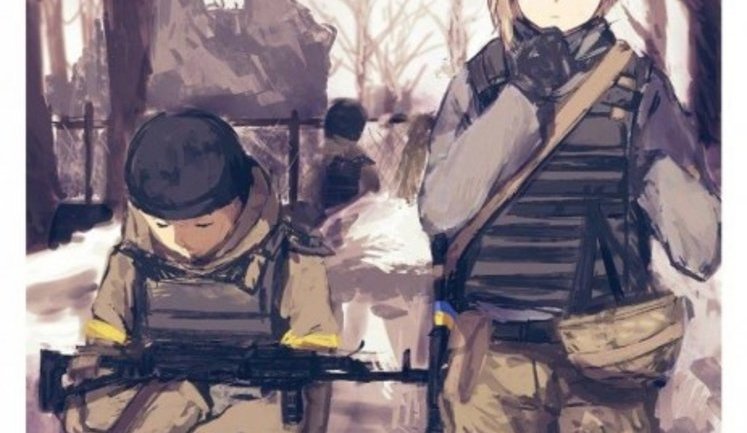Японський художник малює українських військових у стилі аніме. ФОТОрепортаж