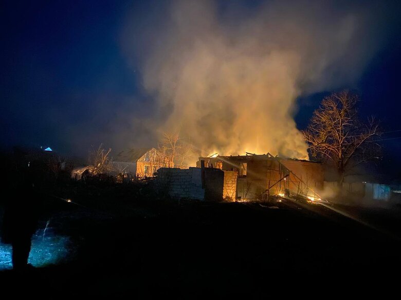 The aftermath of the attack on Izium