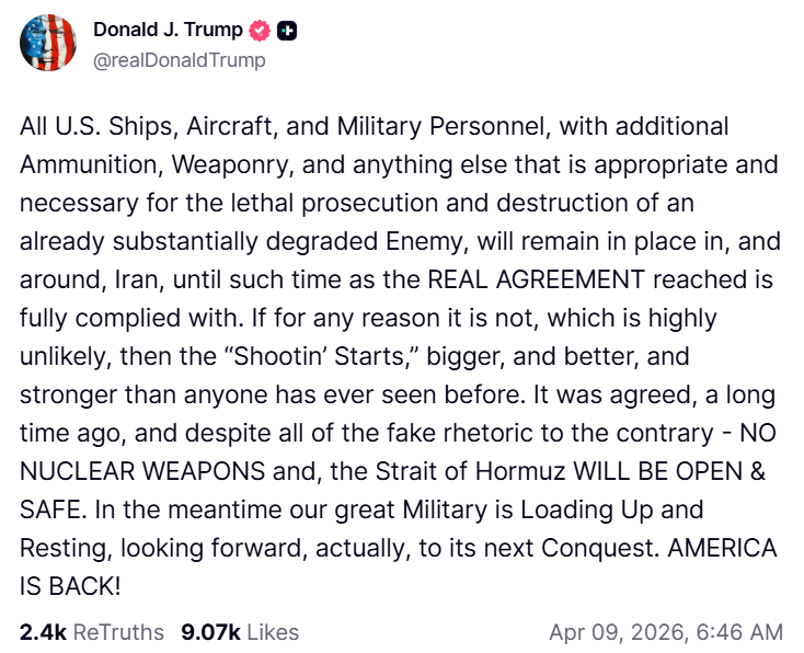 Трамп сказав, що війська США залишаються біля Ірану