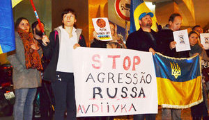 "Avdiivka is Ukrainian Aleppo": Ukrainians protest at Russian embassies in Riga, Rome and Lisbon. VIDEO+PHOTOS
