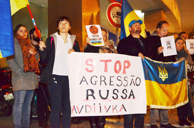 "Avdiivka is Ukrainian Aleppo": Ukrainians protest at Russian embassies in Riga, Rome and Lisbon 01