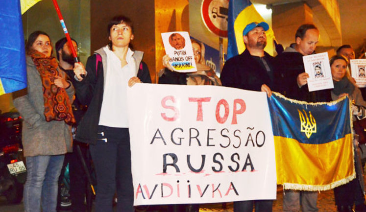 "Avdiivka is Ukrainian Aleppo": Ukrainians protest at Russian embassies in Riga, Rome and Lisbon. VIDEO+PHOTOS