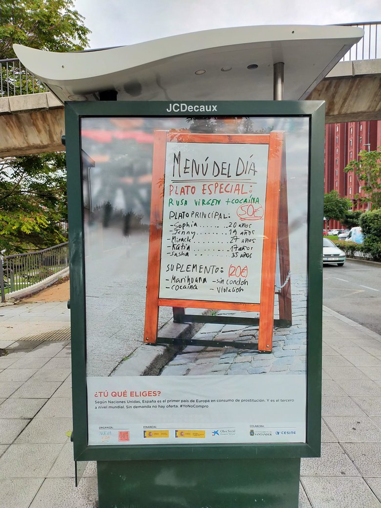 Меню дня. Особлива страва: незаймана росіянка плюс кокаїн - 50 євро: в Іспанії зявилася незвичайна соціальна реклама 01