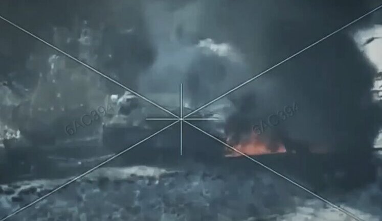 Russian BMP-3 with airborne troops, moving towards positions of 66th SMB, is burning on road. VIDEO