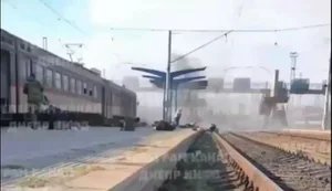 First moments after Russian "Shahed" strike on Dnipro railway station. VIDEO