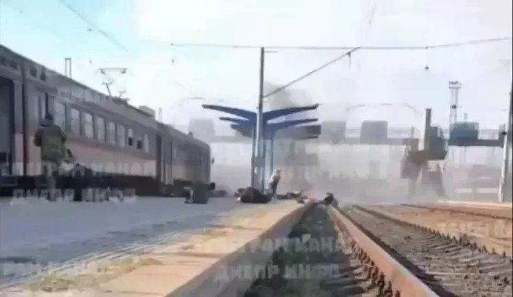 First moments after Russian "Shahed" strike on Dnipro railway station. VIDEO