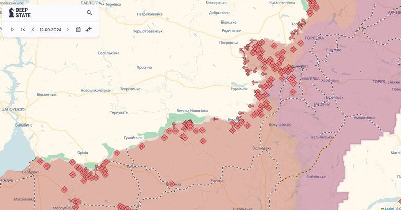 Карта просування ворога на 13 вересня