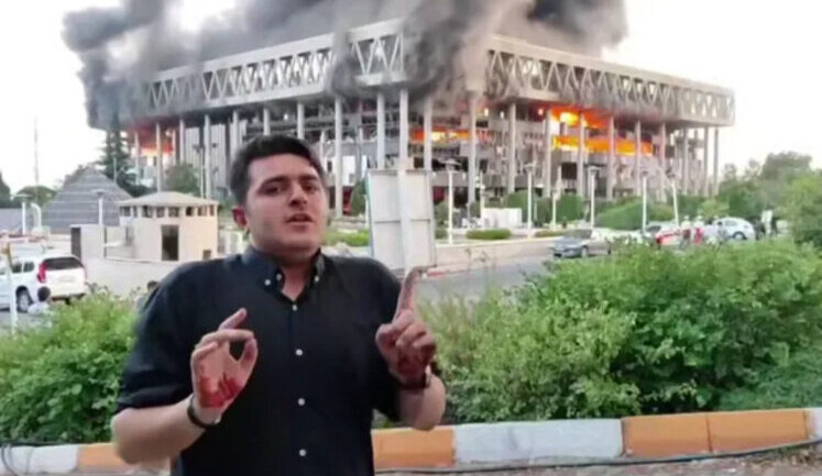 Israel strikes Iran state TV headquarters during live news broadcast. VIDEO