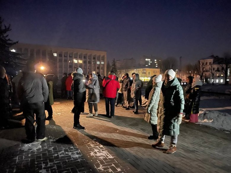 A protest against power cuts took place in Khmelnytskyi