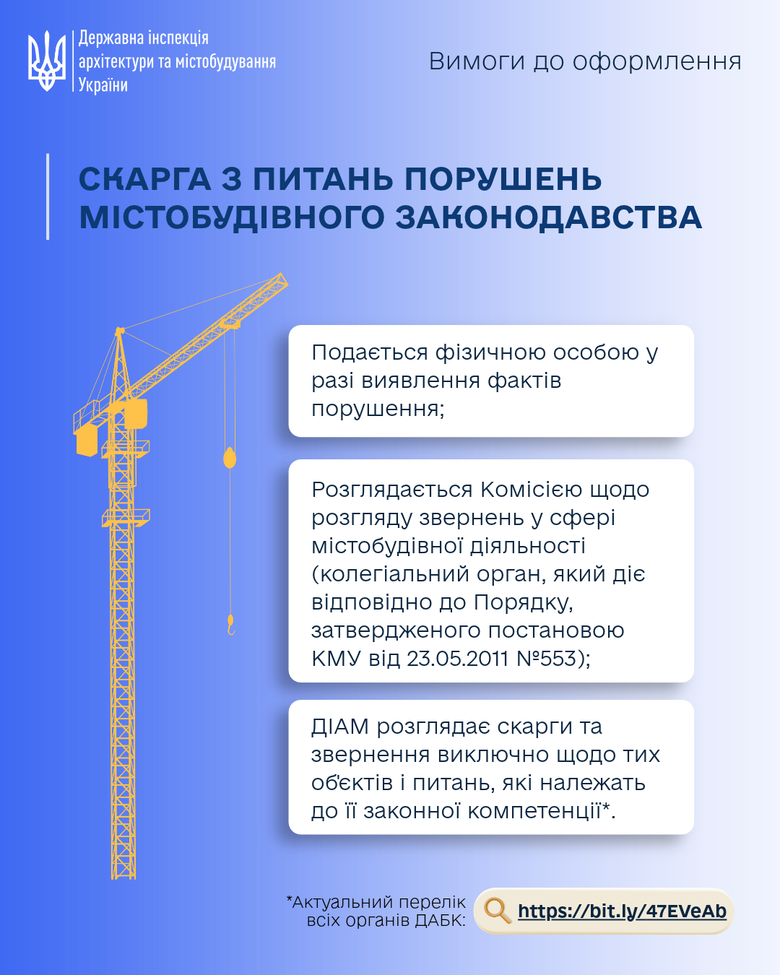 Інспекція містобудування затвердила нові вимоги до скарг на порушення в будівництві