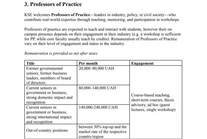 Yulia Svyrydenko's fees at KSE