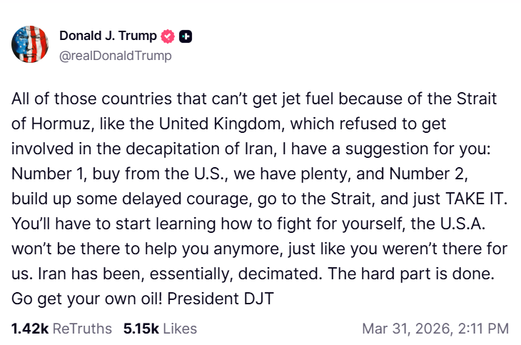США критикує країни, які не допомогли із Ормузькою протокою