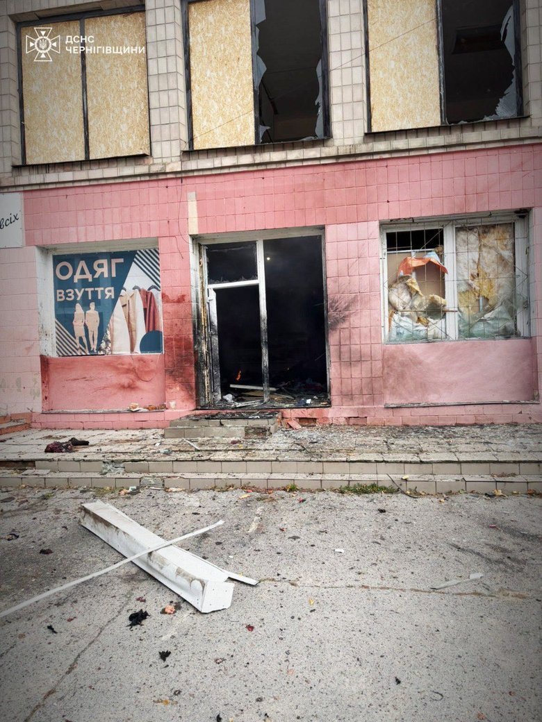 strike on a shop in Semenivka